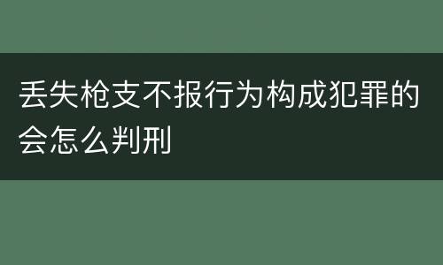 丢失枪支不报行为构成犯罪的会怎么判刑