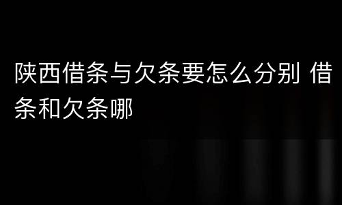 陕西借条与欠条要怎么分别 借条和欠条哪