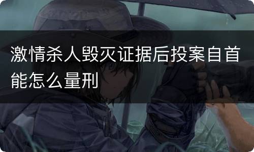 激情杀人毁灭证据后投案自首能怎么量刑