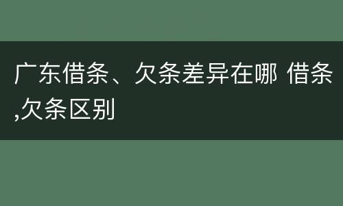 广东借条、欠条差异在哪 借条,欠条区别