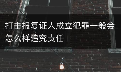 打击报复证人成立犯罪一般会怎么样追究责任