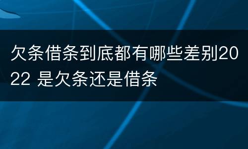 欠条借条到底都有哪些差别2022 是欠条还是借条