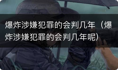 爆炸涉嫌犯罪的会判几年（爆炸涉嫌犯罪的会判几年呢）