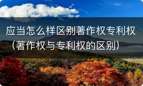 应当怎么样区别著作权专利权（著作权与专利权的区别）