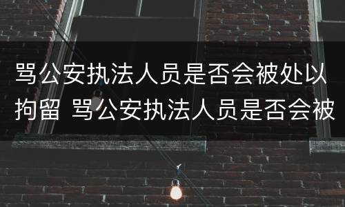 骂公安执法人员是否会被处以拘留 骂公安执法人员是否会被处以拘留人