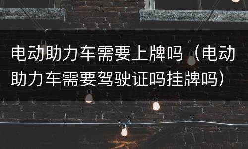 电动助力车需要上牌吗（电动助力车需要驾驶证吗挂牌吗）