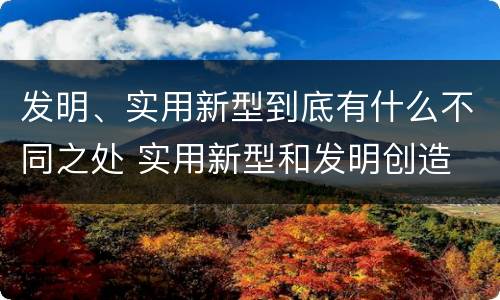 发明、实用新型到底有什么不同之处 实用新型和发明创造