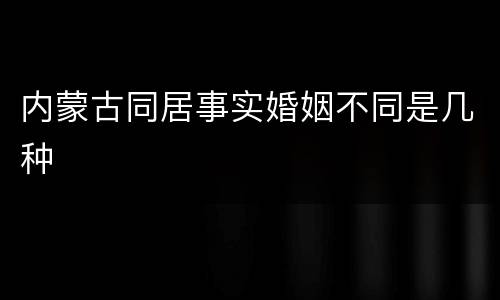 内蒙古同居事实婚姻不同是几种