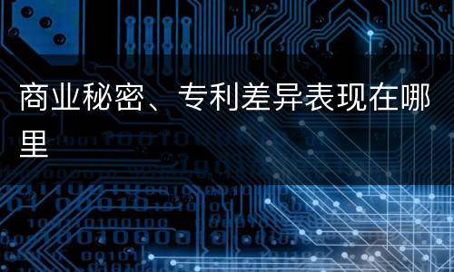 商业秘密、专利差异表现在哪里