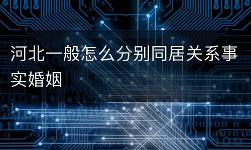 河北一般怎么分别同居关系事实婚姻