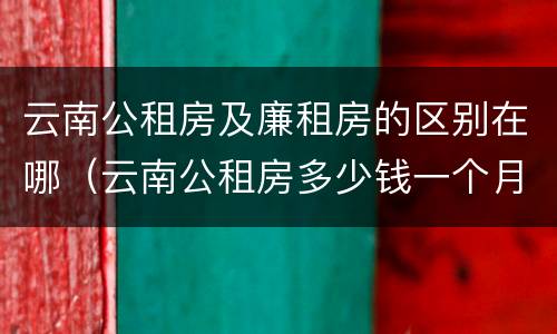 云南公租房及廉租房的区别在哪（云南公租房多少钱一个月）