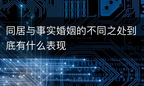 同居与事实婚姻的不同之处到底有什么表现