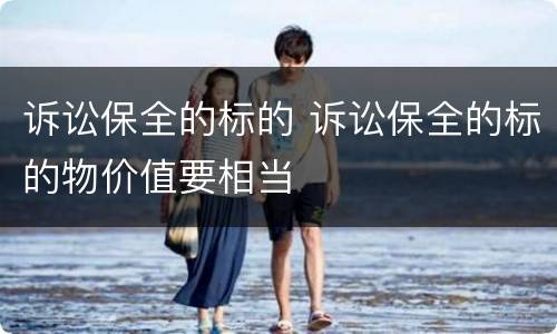 诉讼保全的标的 诉讼保全的标的物价值要相当