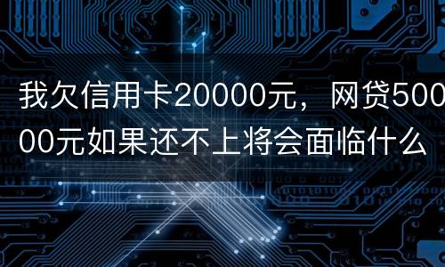 我欠信用卡20000元，网贷50000元如果还不上将会面临什么的刑事处罚