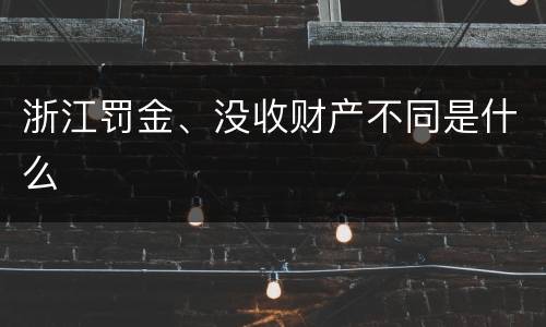 浙江罚金、没收财产不同是什么
