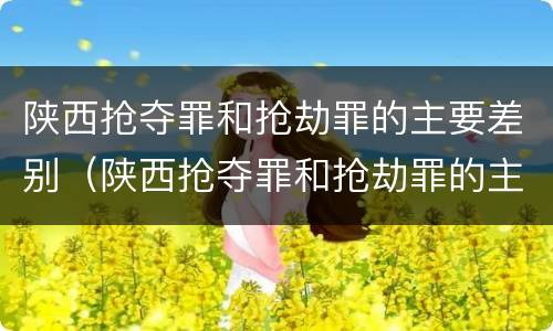 陕西抢夺罪和抢劫罪的主要差别（陕西抢夺罪和抢劫罪的主要差别在于）