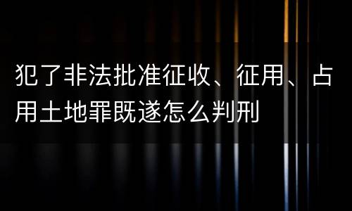 犯了非法批准征收、征用、占用土地罪既遂怎么判刑