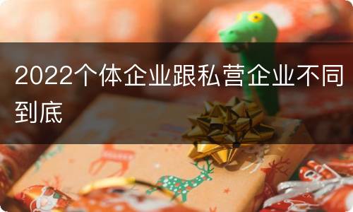 2022个体企业跟私营企业不同到底