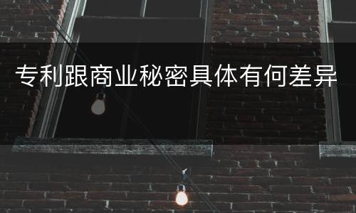 专利跟商业秘密具体有何差异