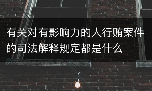 有关对有影响力的人行贿案件的司法解释规定都是什么
