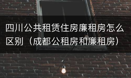 四川公共租赁住房廉租房怎么区别（成都公租房和廉租房）
