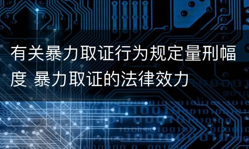 有关暴力取证行为规定量刑幅度 暴力取证的法律效力