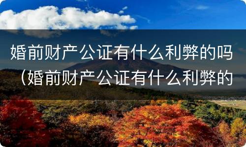 婚前财产公证有什么利弊的吗（婚前财产公证有什么利弊的吗知乎）