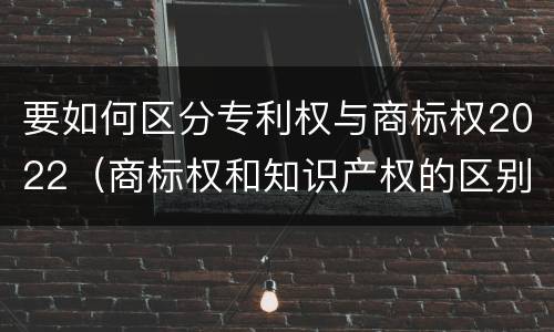 要如何区分专利权与商标权2022（商标权和知识产权的区别）