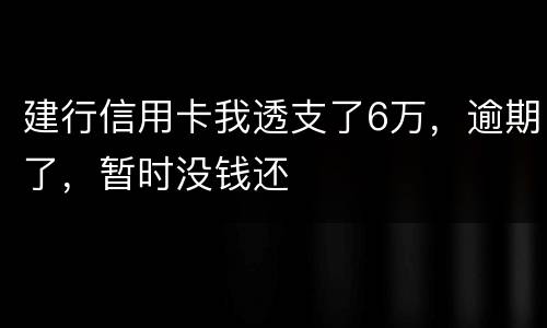 建行信用卡我透支了6万，逾期了，暂时没钱还