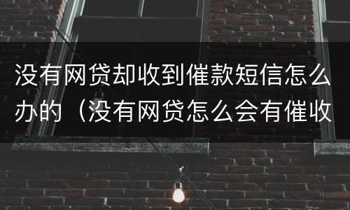 没有网贷却收到催款短信怎么办的（没有网贷怎么会有催收电话）