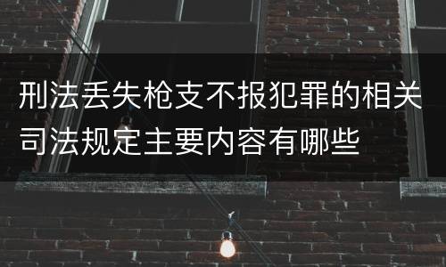 刑法丢失枪支不报犯罪的相关司法规定主要内容有哪些