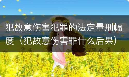 犯故意伤害犯罪的法定量刑幅度（犯故意伤害罪什么后果）