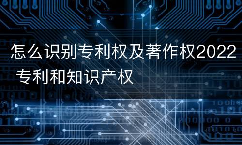 怎么识别专利权及著作权2022 专利和知识产权