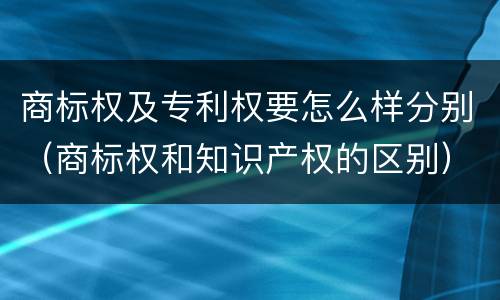 商标权及专利权要怎么样分别（商标权和知识产权的区别）