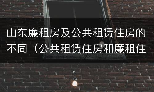 山东廉租房及公共租赁住房的不同（公共租赁住房和廉租住房的区别）