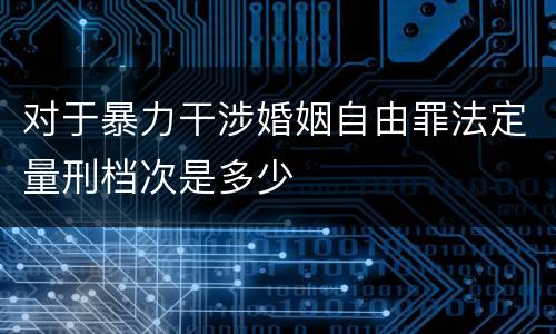 对于暴力干涉婚姻自由罪法定量刑档次是多少