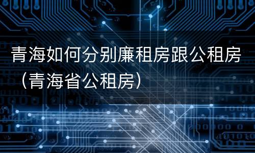 青海如何分别廉租房跟公租房（青海省公租房）