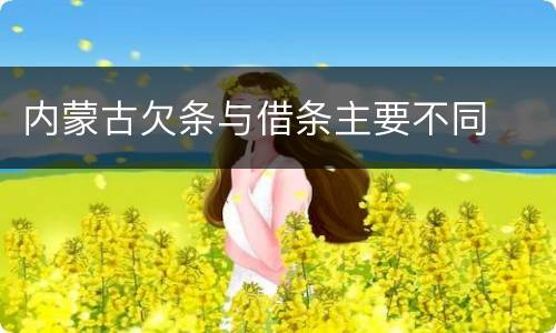 内蒙古欠条与借条主要不同