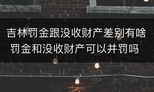 吉林罚金跟没收财产差别有啥 罚金和没收财产可以并罚吗
