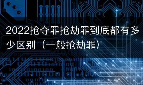 2022抢夺罪抢劫罪到底都有多少区别（一般抢劫罪）