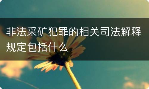 非法采矿犯罪的相关司法解释规定包括什么