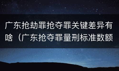 广东抢劫罪抢夺罪关键差异有啥（广东抢夺罪量刑标准数额）