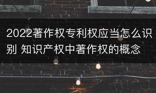 2022著作权专利权应当怎么识别 知识产权中著作权的概念