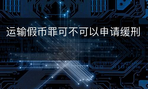 运输假币罪可不可以申请缓刑
