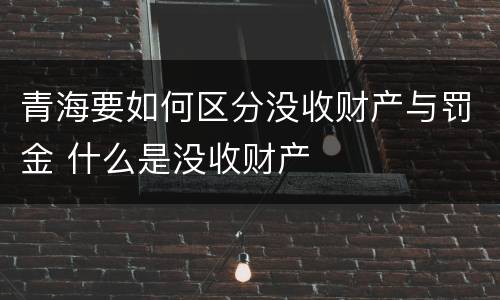 青海要如何区分没收财产与罚金 什么是没收财产