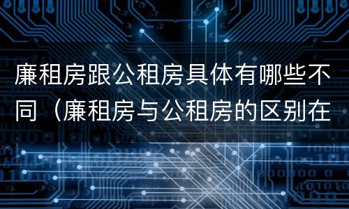 廉租房跟公租房具体有哪些不同（廉租房与公租房的区别在哪里）