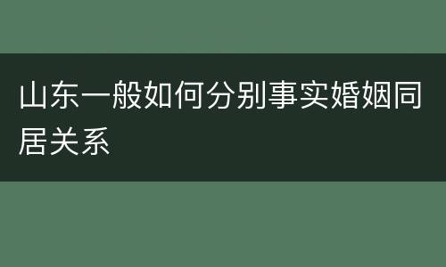 山东一般如何分别事实婚姻同居关系