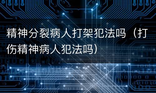 精神分裂病人打架犯法吗（打伤精神病人犯法吗）