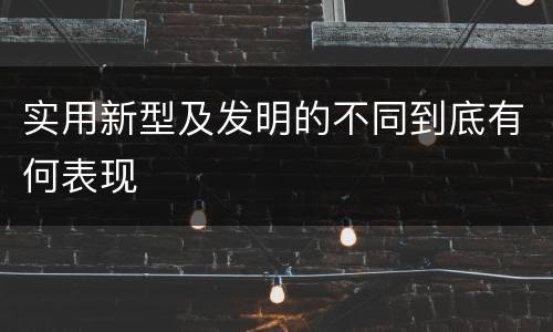 实用新型及发明的不同到底有何表现