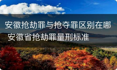 安徽抢劫罪与抢夺罪区别在哪 安徽省抢劫罪量刑标准